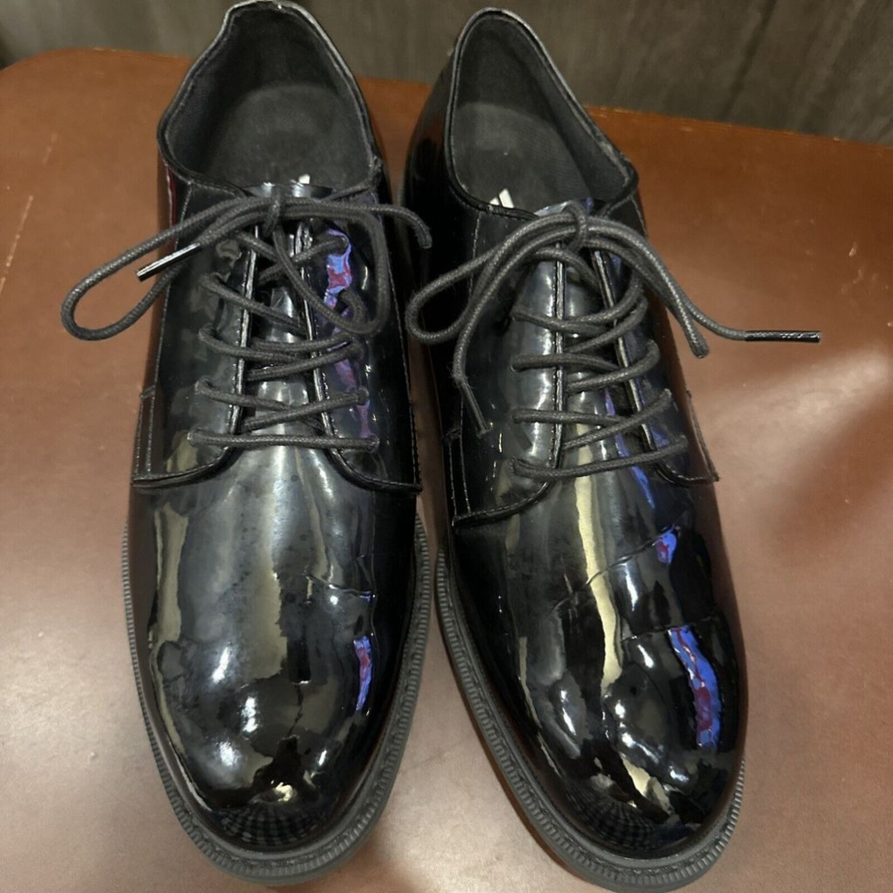 BATES LITES MEN's Hi GLOSS OXFORD SHOES #E01842 Size 9.5 Extra Wide